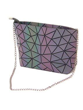 Holographic Laser Envelope Clutch Handbag Shoulder Bag Purse PU